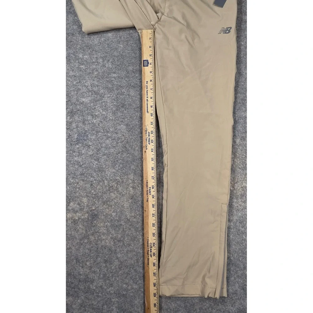 New Balance Mens Mesh Lined Track Pants Tan Khaki Athletic Training Small NWT